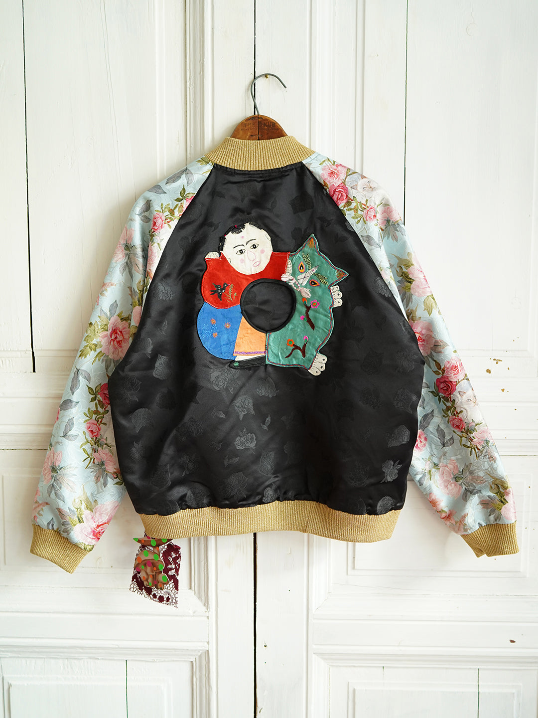 Unlogical Poem Doll and Tiger Patchwork Embroidery Souvenir Jacket