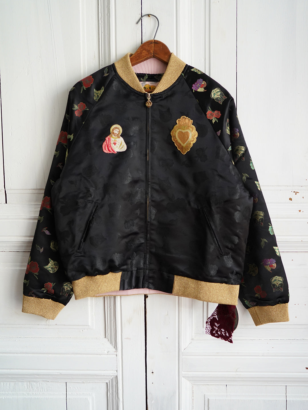 Unlogical Poem Jesus Embroidery Patchwork Souvenir Jacket