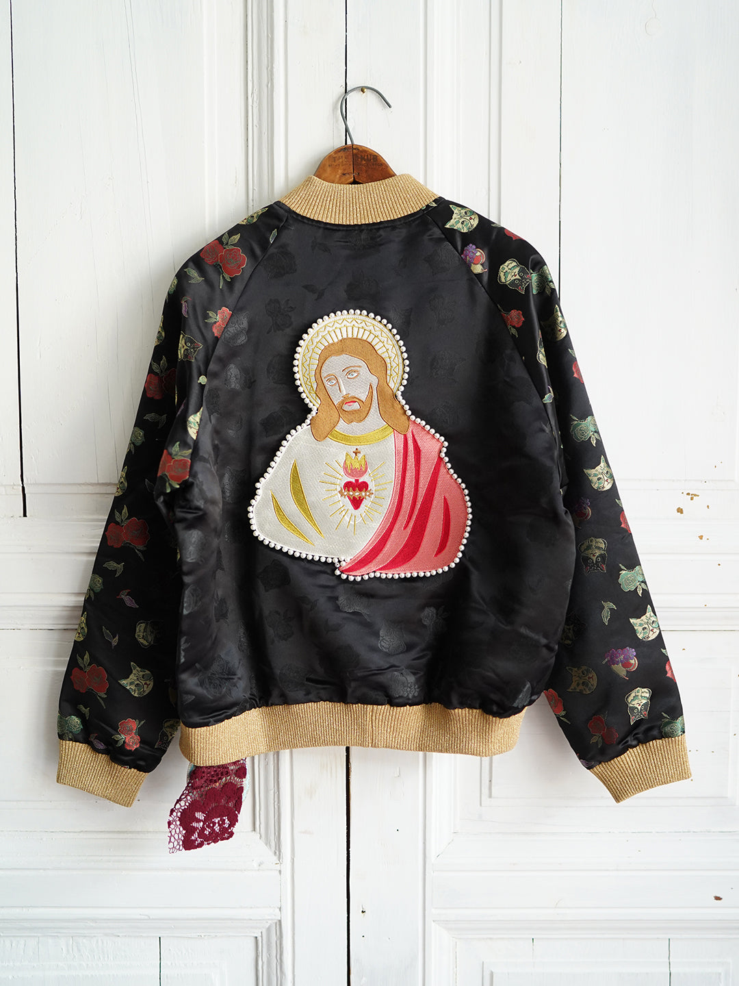 Unlogical Poem Jesus Embroidery Patchwork Souvenir Jacket