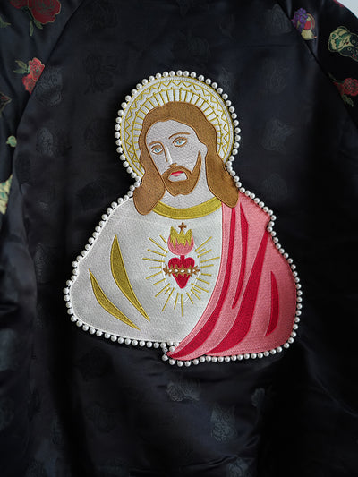 Unlogical Poem Jesus Embroidery Patchwork Souvenir Jacket