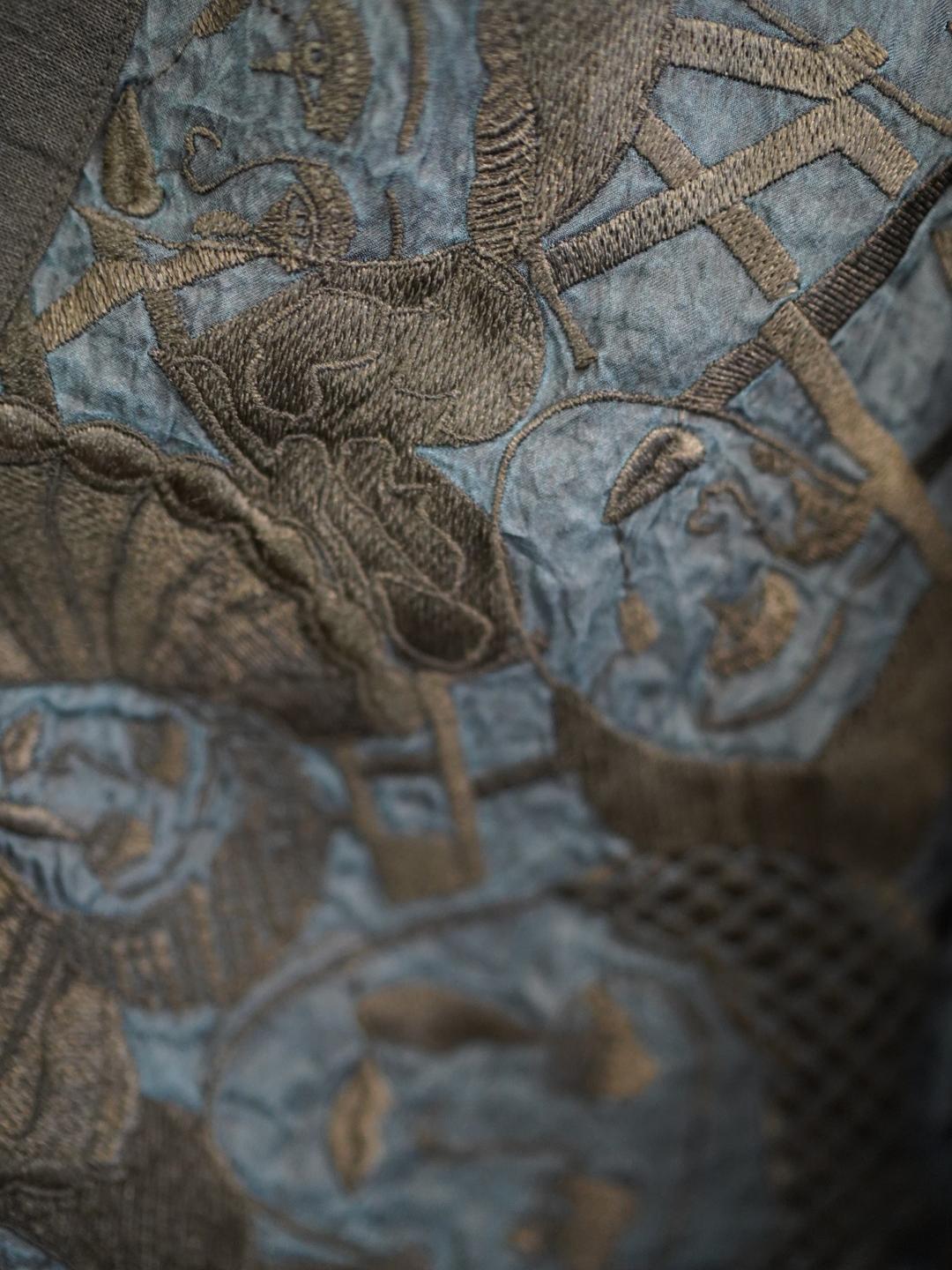 Unlogical Poem Silk Organza Pierrot Embroidery  Kimono
