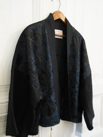 Unlogical Poem Silk Organza Pierrot Embroidery  Kimono