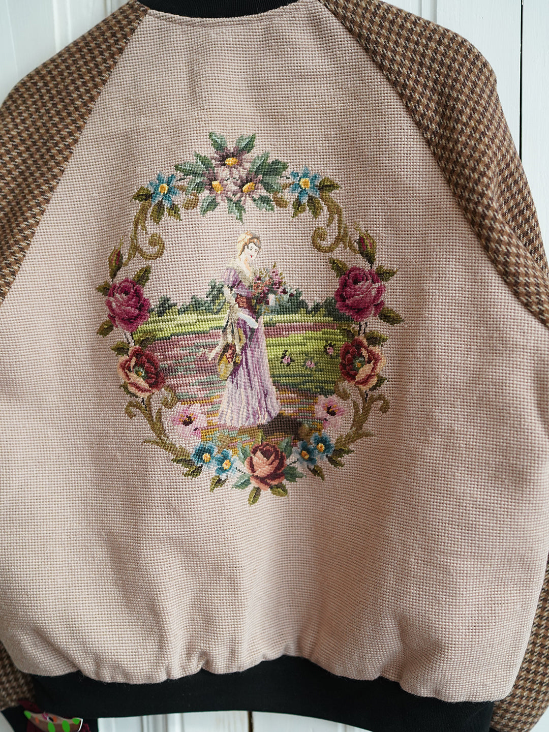 Unlogical Poem Velvet Embroidery Patchwork Souvenir Jacket