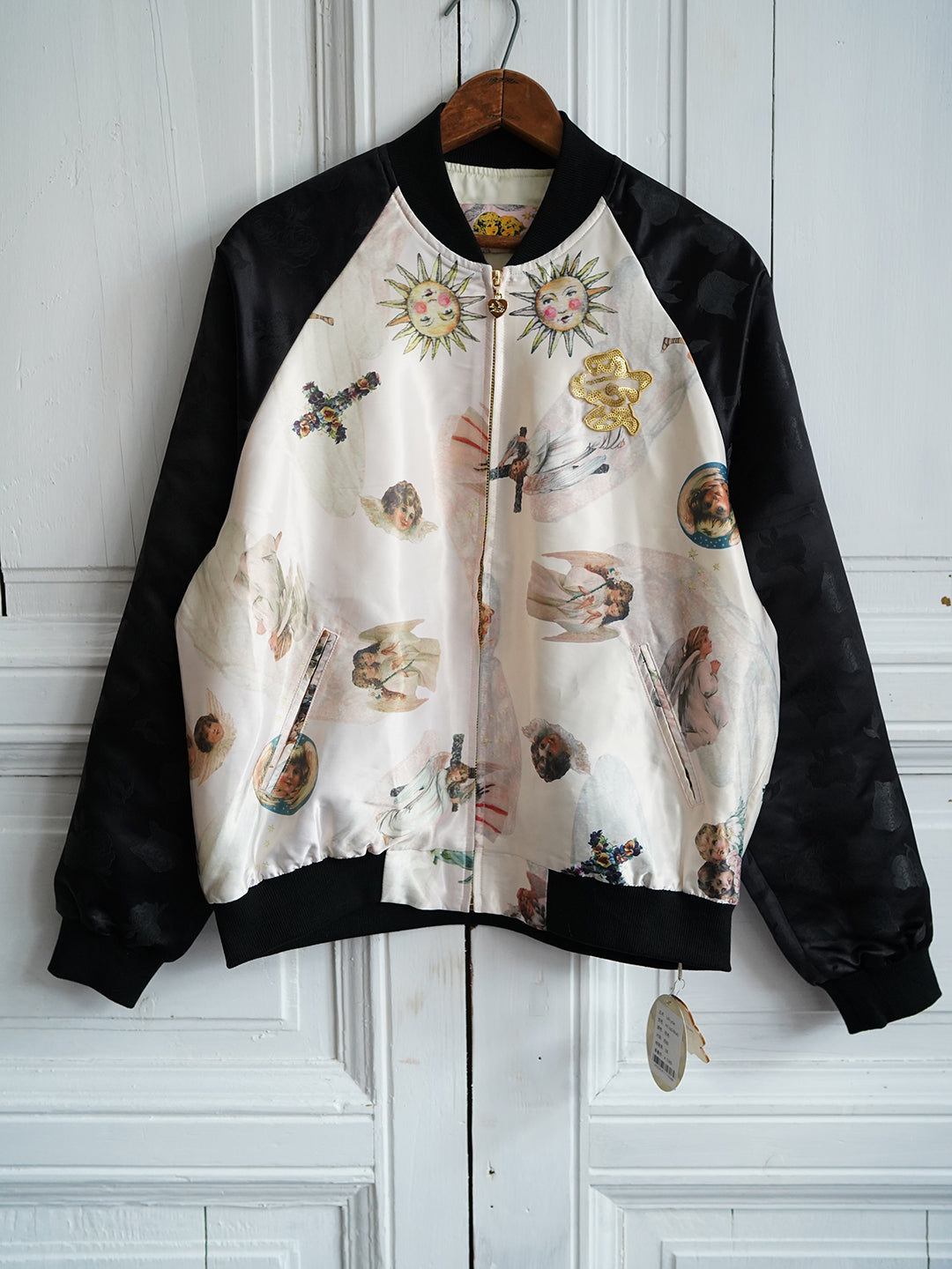 Unlogical Poem Angel Print White Souvenir Jacket