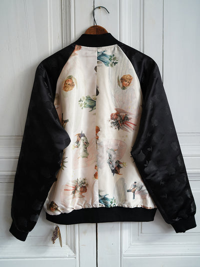 Unlogical Poem Angel Print White Souvenir Jacket