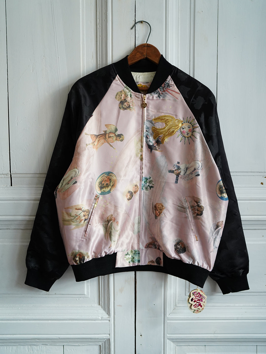 Unlogical Poem Angel Print Pink Souvenir Jacket