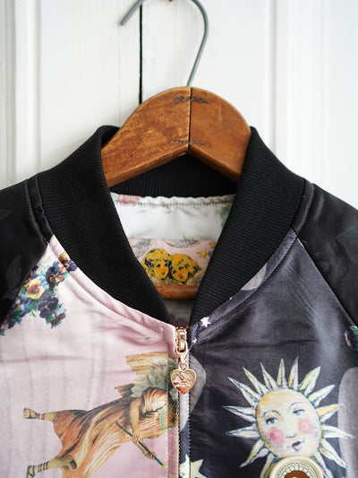 Unlogical Poem Angel Print Patchwork Souvenir Jacket