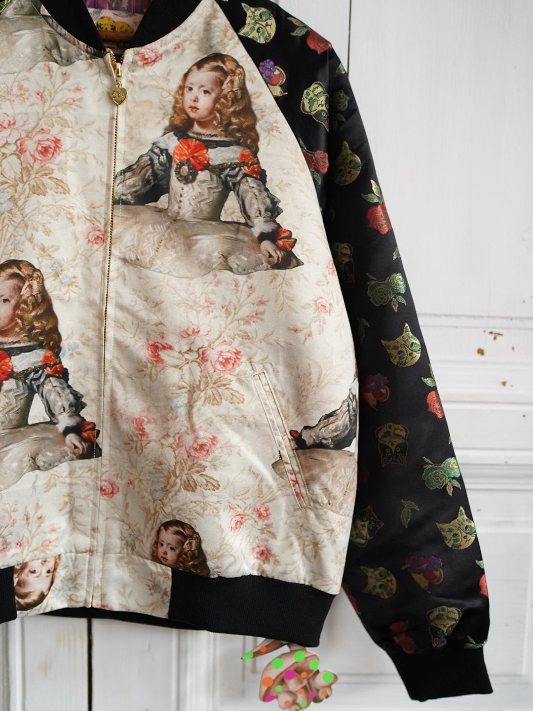 Unlogical Poem Classical Style Print Patchwork Souvenir Jacket