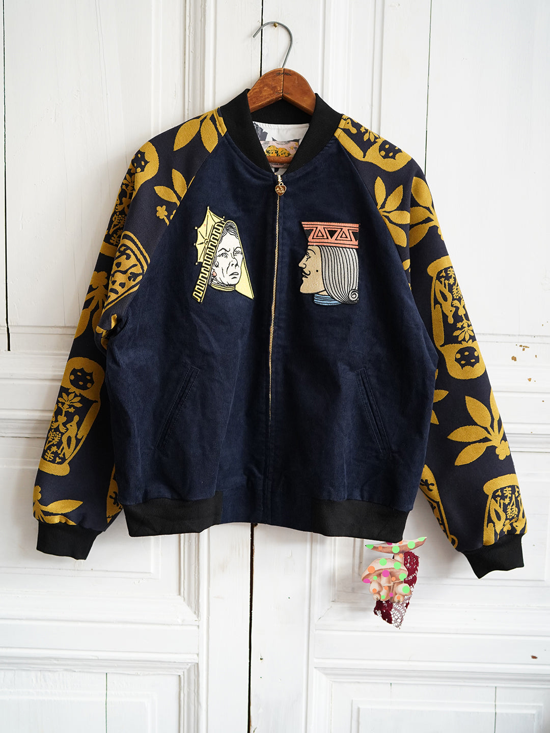 Unlogical Poem Poker Embroidered Corduroy Souvenir Jacket