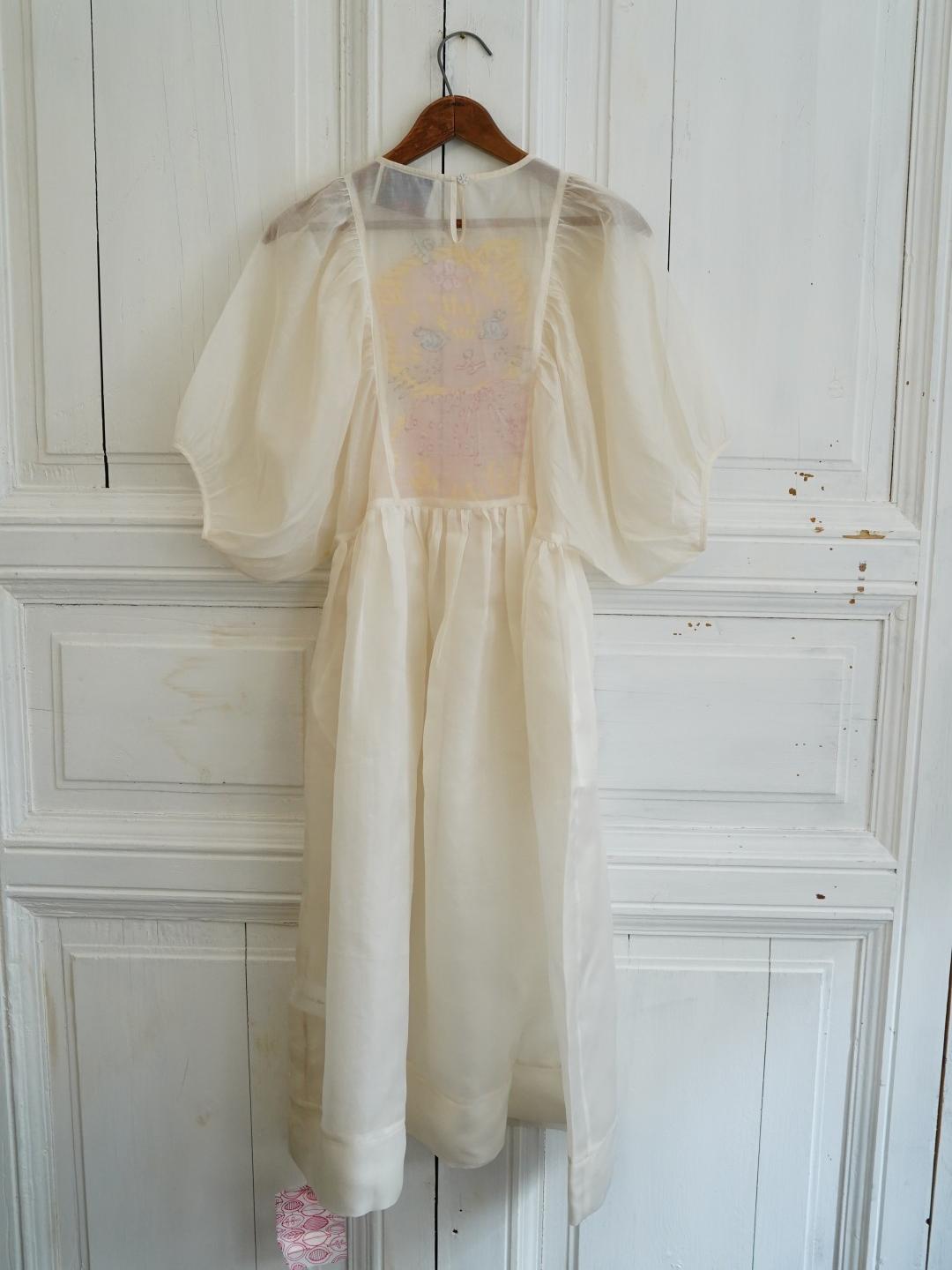 Unlogical Poem Vintage Style Silk Organza Cat Print Dress