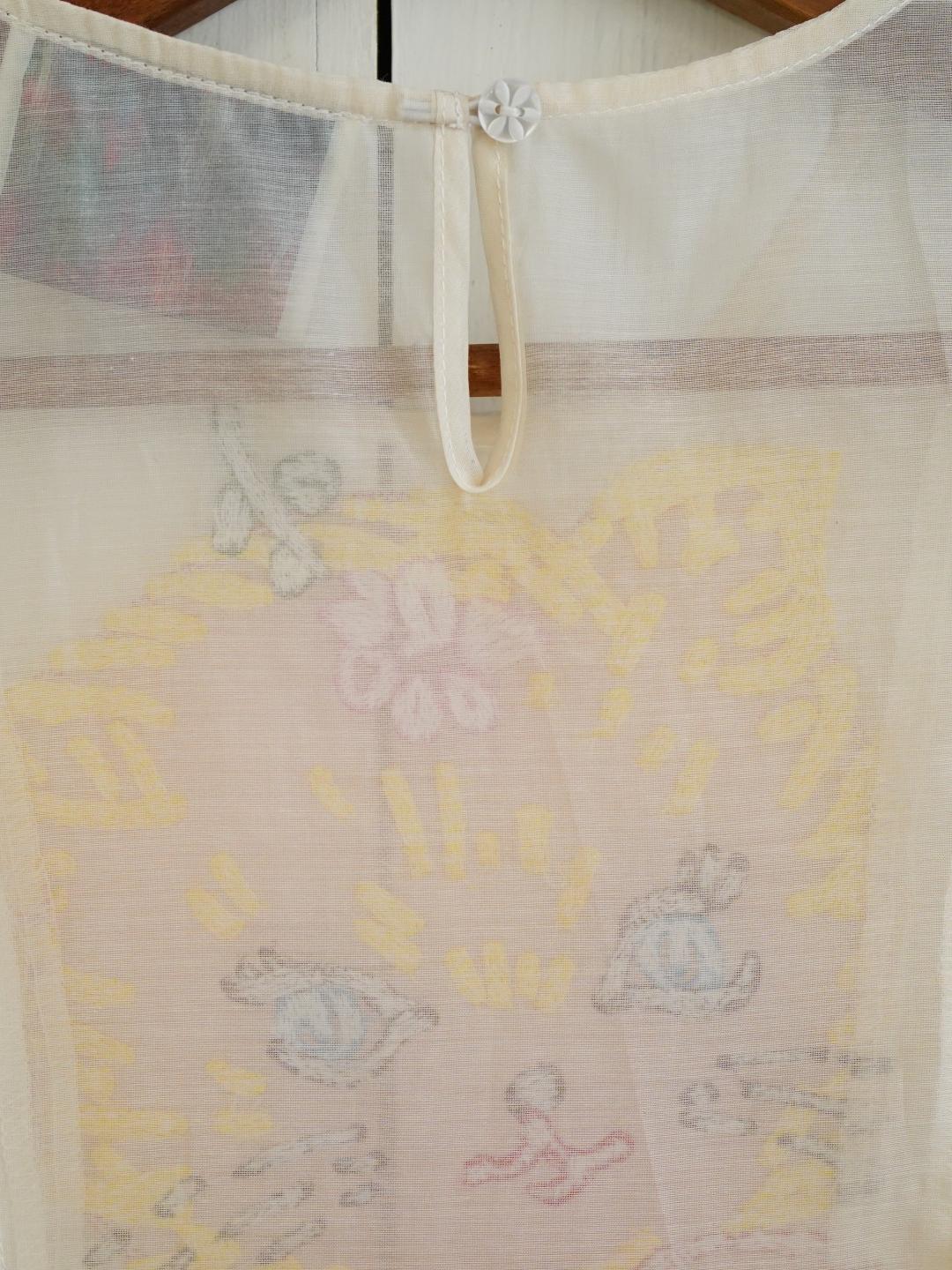 Unlogical Poem Vintage Style Silk Organza Cat Print Dress