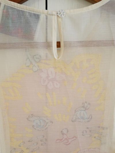 Unlogical Poem Vintage Style Silk Organza Cat Print Dress