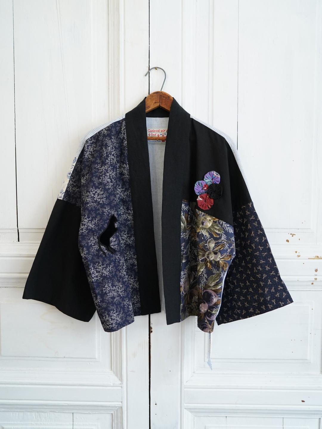 Unlogical Poem Ethnic Print Patchwork Cotton Embroidery Kimono
