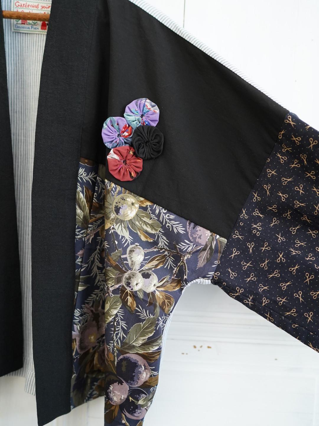 Unlogical Poem Ethnic Print Patchwork Cotton Embroidery Kimono