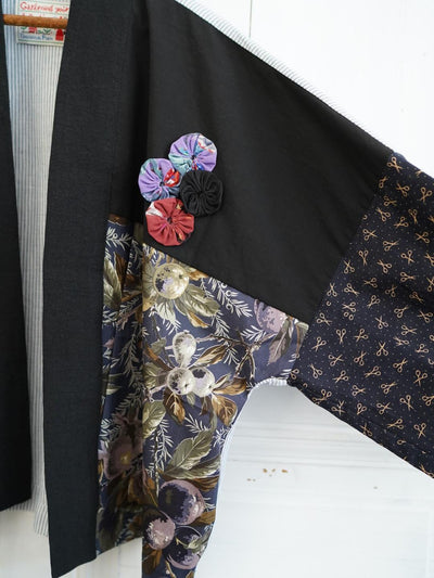 Unlogical Poem Ethnic Print Patchwork Cotton Embroidery Kimono
