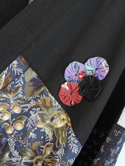 Unlogical Poem Ethnic Print Patchwork Cotton Embroidery Kimono