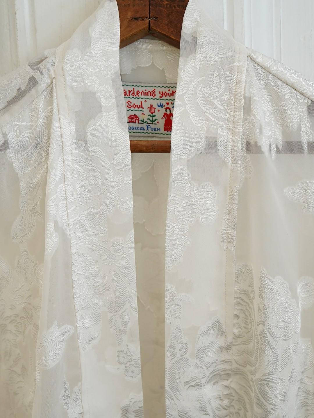 Unlogical Poem Vintage Style Lace Tulle Embroidery Kimono