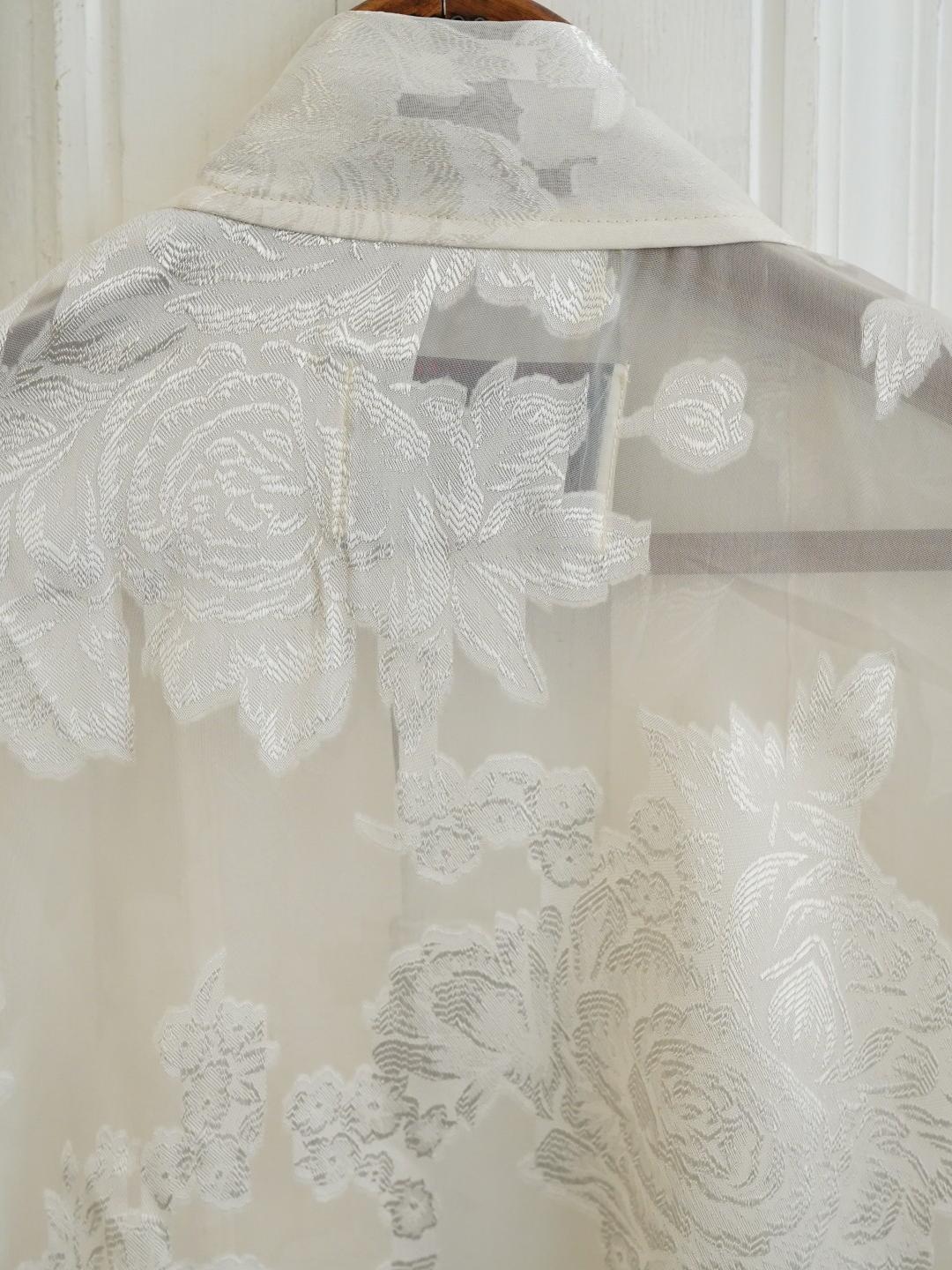 Unlogical Poem Vintage Style Lace Tulle Embroidery Kimono