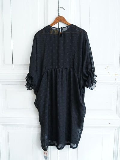 Unlogical Poem Vintage Sacred Heart Embroidered Yarn-Dyed Polka Dot Dress