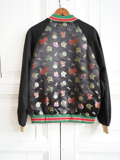 Unlogical Poem Cat Sequin Embroidery Patchwork Souvenir Jacket