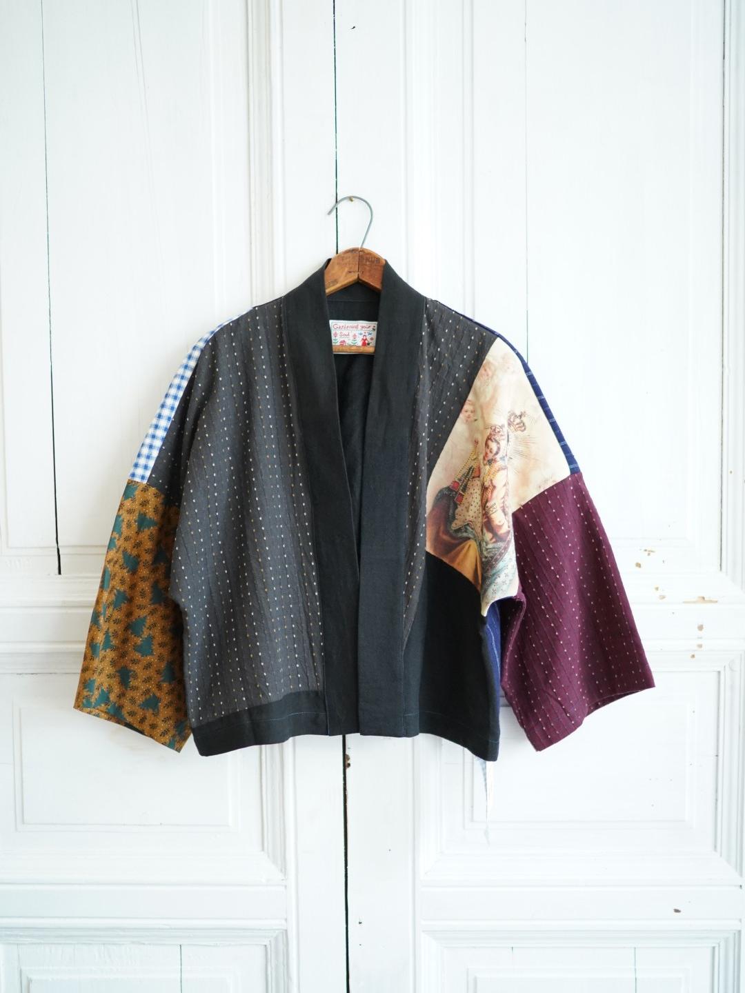 Unlogical Poem Ethnic Print Patchwork Cotton Embroidery Kimono