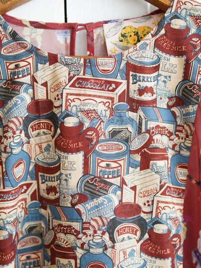 Unlogical Poem Printed Color-Block Denim Blouse