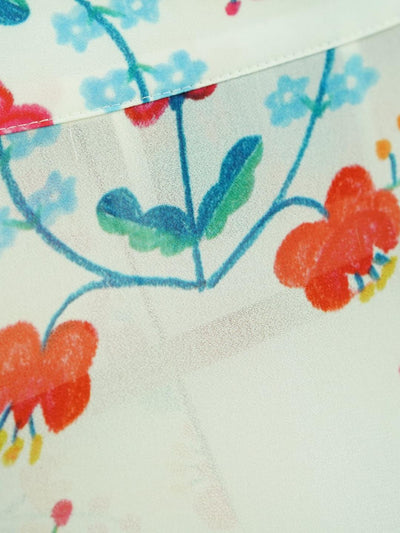 Unlogical Poem Printed Embroidery Chiffon  Kimono