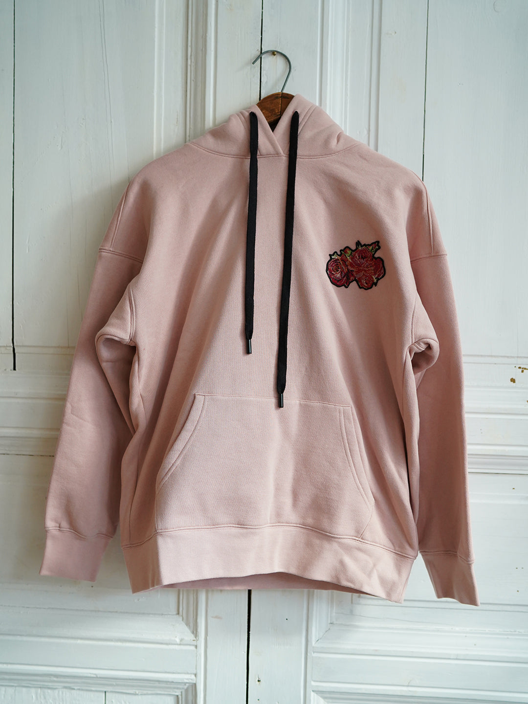 Unlogical Poem Flower Yarn-dyed Patchwork Pink Hoodie