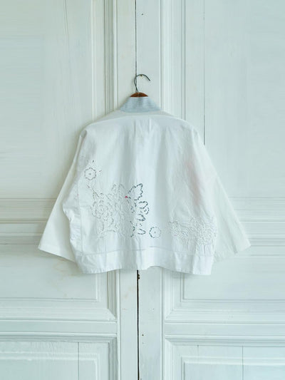 Unlogical Poem Rustic Vintage Fabric Embroidery Patchwork Kimono
