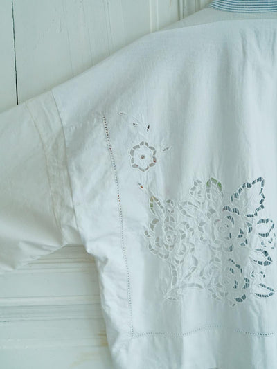 Unlogical Poem Rustic Vintage Fabric Embroidery Patchwork Kimono