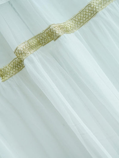 Unlogical Poem Vintage Dreamy Tulle Collage Embroidered Dress
