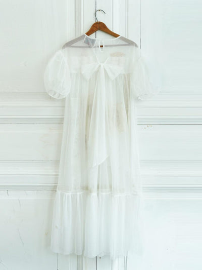 Unlogical Poem Vintage Dreamy Tulle Collage Embroidered Dress