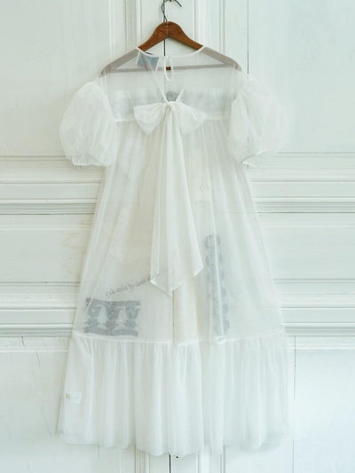 Unlogical Poem Vintage Dreamy Tulle Collage Embroidered Dress