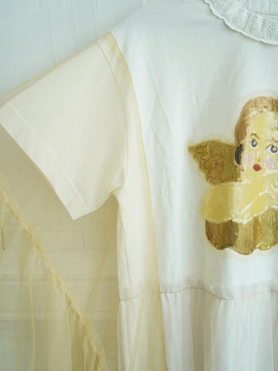 Unlogical Poem Tulle Angel Sequin Embroidered Dress