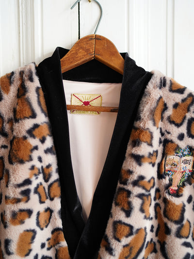 Unlogical Poem Leopard Patchwork Kimono