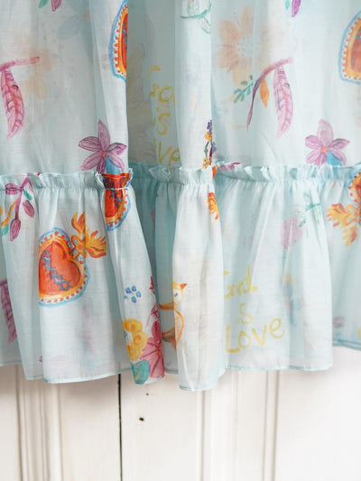 Unlogical Poem Hand-Painted Illustration Print Silk-Cotton Dress