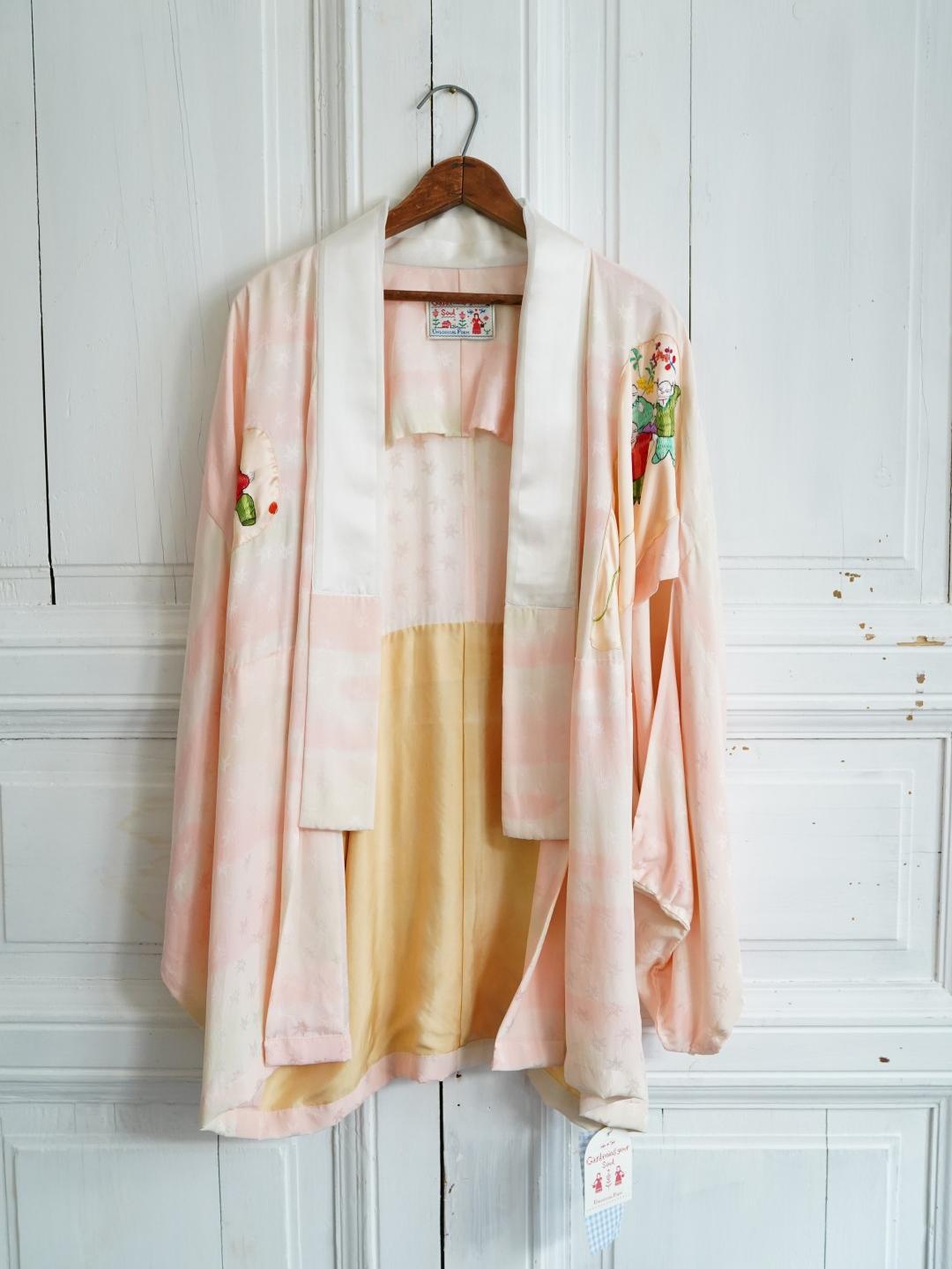 Unlogical Poem Embroidered  Silk  Kimono