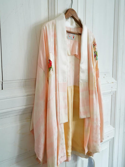 Unlogical Poem Embroidered  Silk  Kimono