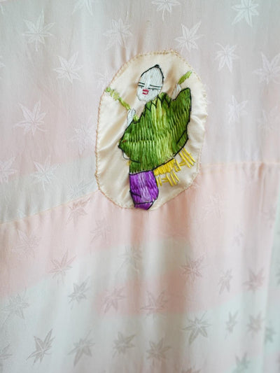 Unlogical Poem Embroidered  Silk  Kimono