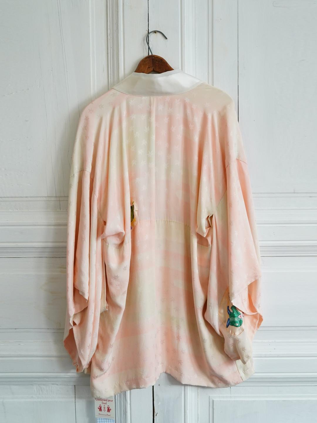 Unlogical Poem Embroidered  Silk  Kimono