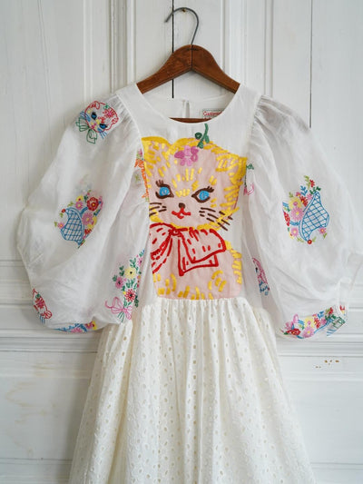 Unlogical Poem Antique Lace Cotton Embroidered Dress