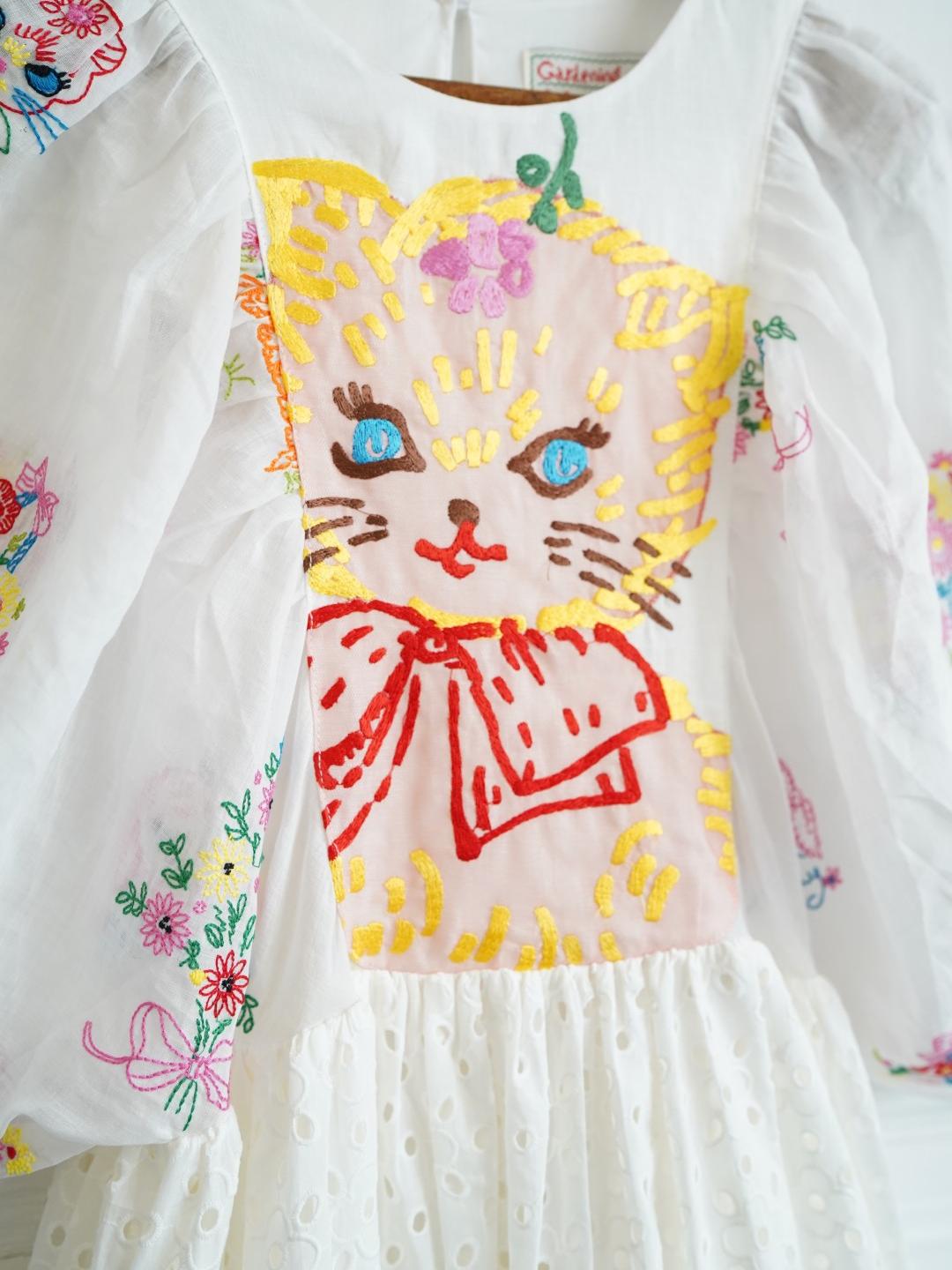 Unlogical Poem Antique Lace Cotton Embroidered Dress