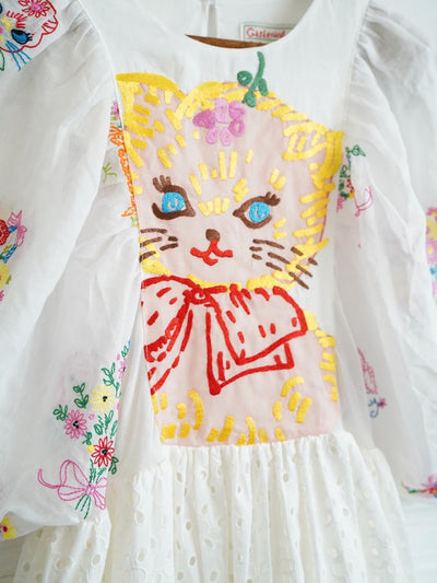 Unlogical Poem Antique Lace Cotton Embroidered Dress