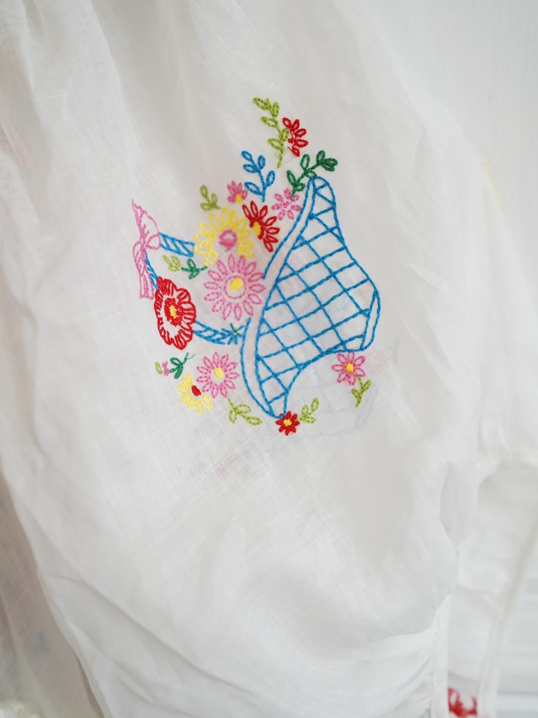 Unlogical Poem Antique Lace Cotton Embroidered Dress