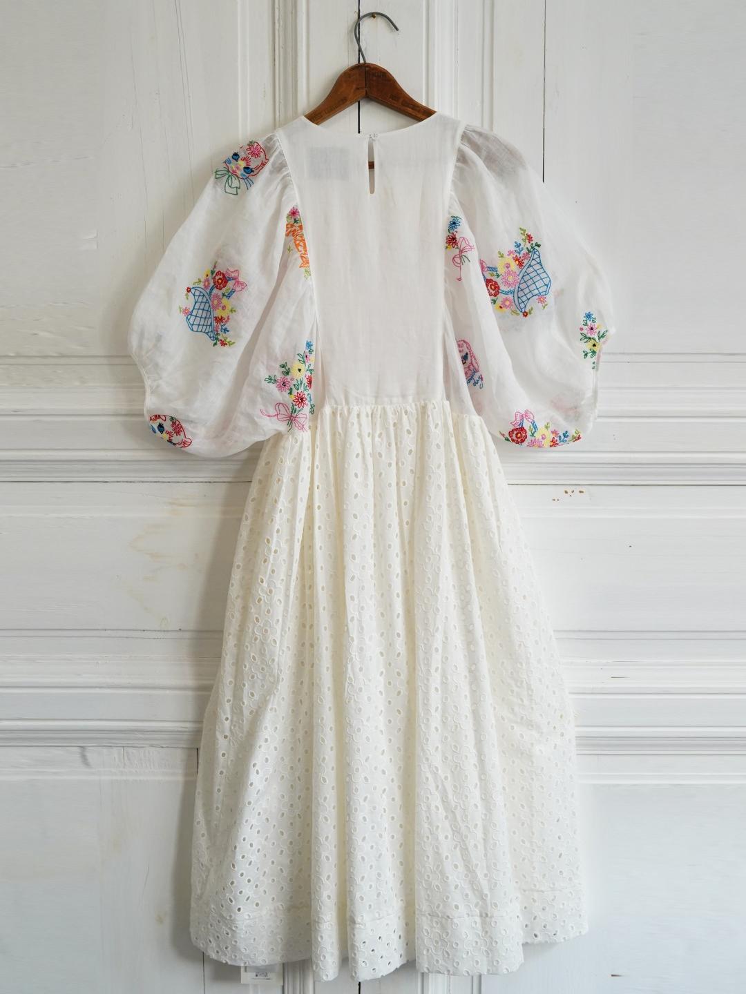Unlogical Poem Antique Lace Cotton Embroidered Dress