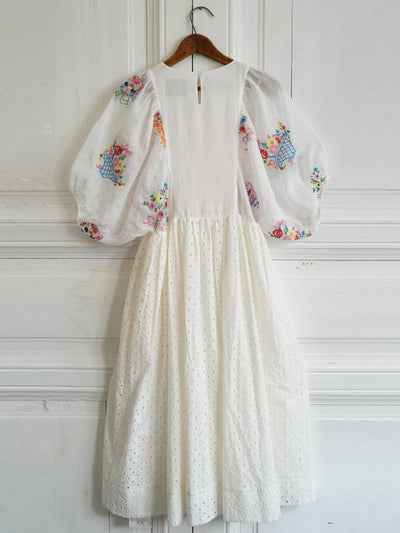 Unlogical Poem Antique Lace Cotton Embroidered Dress