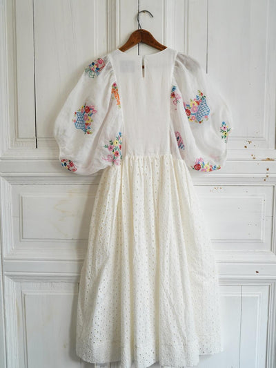 Unlogical Poem Antique Lace Cotton Embroidered Dress