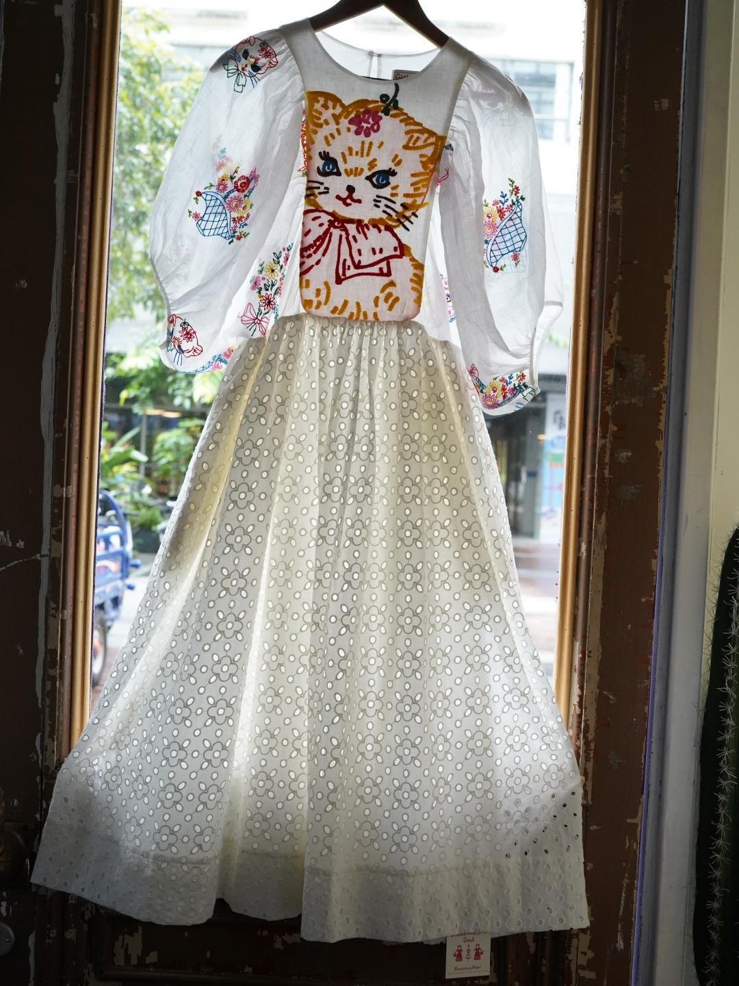 Unlogical Poem Antique Lace Cotton Embroidered Dress