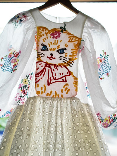 Unlogical Poem Antique Lace Cotton Embroidered Dress