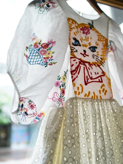 Unlogical Poem Antique Lace Cotton Embroidered Dress